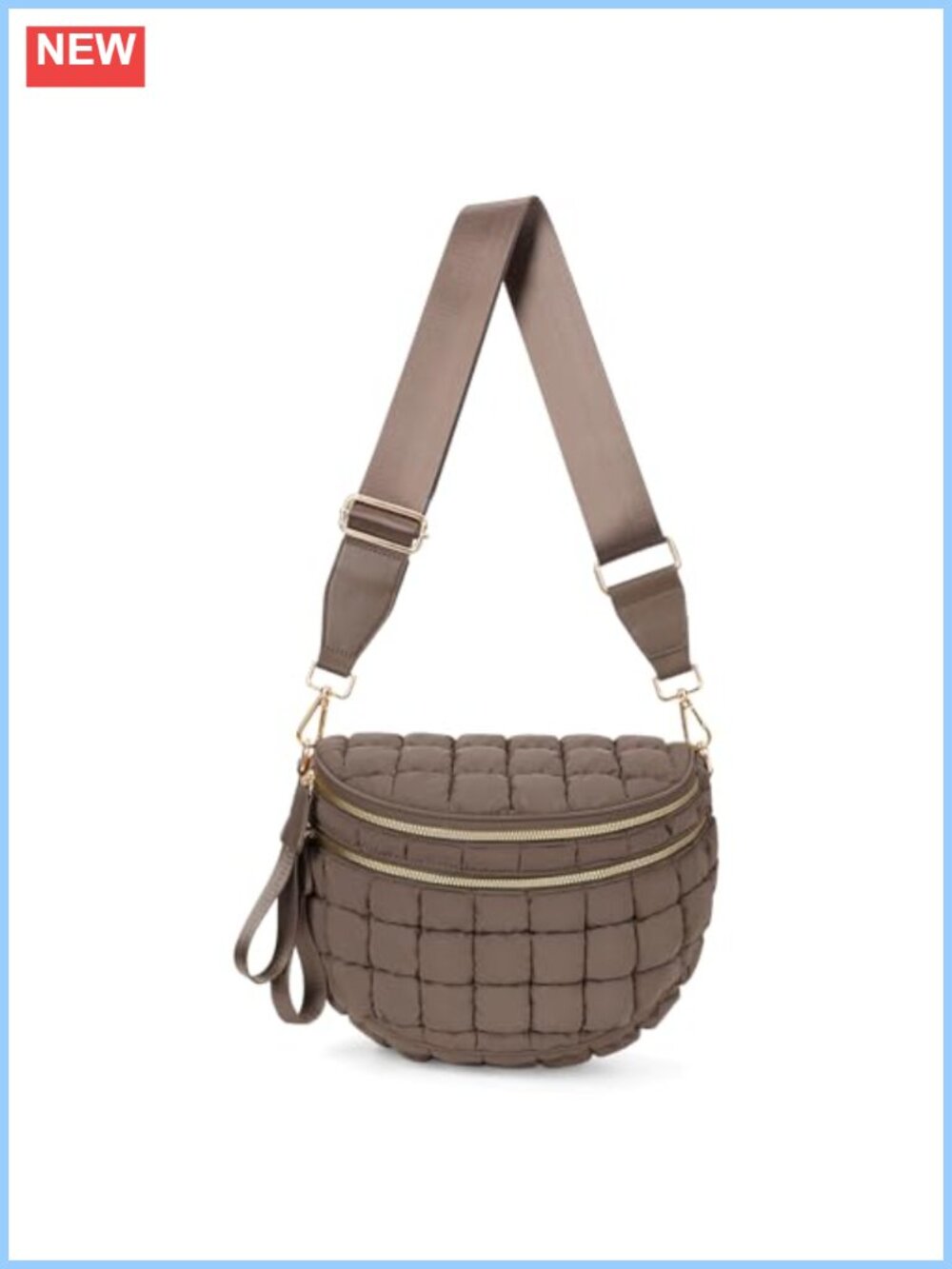 Quilted Nylon Crossbody Bum Bag Adjustable Strap Women's Fanny Pack